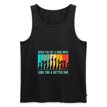 Chess Search for a better move - Men's Premium Organic Tank Top - black - Front - Michal (187cm)