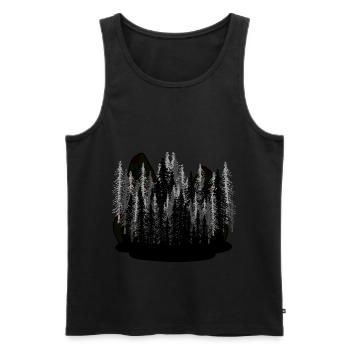 Dark Fantasy Natur Gruselig Wildnis Wald Karpaten - Männer Premium Bio Tank Top - Schwarz - Vorne - Michal (187cm)