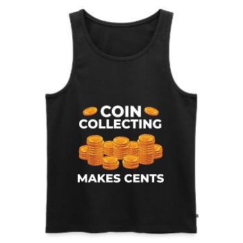 Numismatik Münzen sammeln Münzsammler Geld - Männer Premium Bio Tank Top - Schwarz - Vorne - AI Model Male 178 light (178cm)