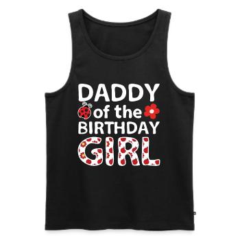 Papa de la fille d’anniversaire - Ladybug Gift - Débardeur bio Premium Homme - noir - Devant - Michal (187cm)