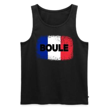 Boule Französische Fahne Pètanque Spieler - Männer Premium Bio Tank Top - Schwarz - Vorne - Michal (187cm)