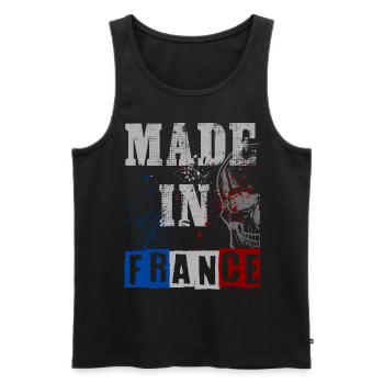 made in france - Débardeur bio Premium Homme - noir - Devant - AI Model Male 178 light (178cm)
