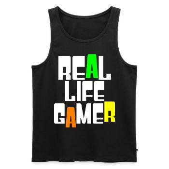 Real Life Gamer - Männer Premium Bio Tank Top - Schwarz - Vorne - Michal (187cm)