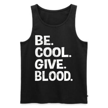 be.cool.give.blood.weiss - Männer Premium Bio Tank Top - Schwarz - Vorne - AI Model Male 178 light (178cm)
