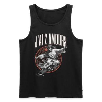 I Have 2 Loves: Skate & Jesus Style - Männer Premium Bio Tank Top - Schwarz - Vorne - Michal (187cm)