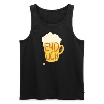 Bierkrug Bier Volksfest Endlich wieder Feiern - Männer Premium Bio Tank Top - Schwarz - Vorne - Michal (187cm)