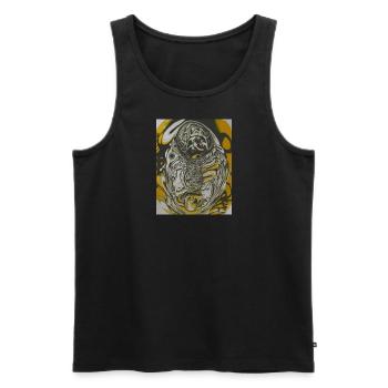 Psychodellic Square - Männer Premium Bio Tank Top - Schwarz - Vorne - Michal (187cm)