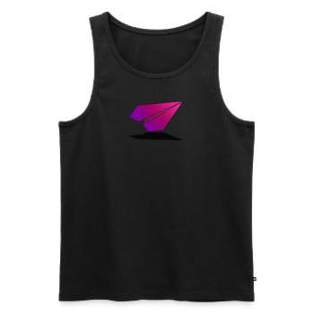 Airplane from paper design pink - Männer Premium Bio Tank Top - Schwarz - Vorne - AI Model Male 178 light (178cm)