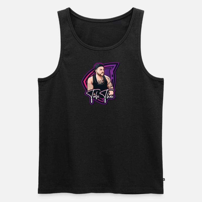 TobiThai Logo - Männer Premium Bio Tank Top - Schwarz