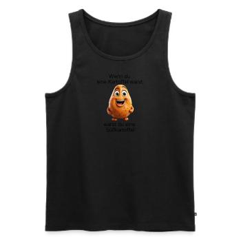 Süßkartoffel - Männer Premium Bio Tank Top - Schwarz - Vorne - Michal (187cm)