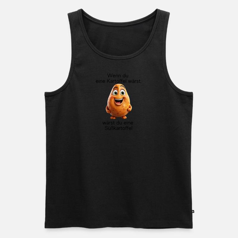 Süßkartoffel - Männer Premium Bio Tank Top - Schwarz