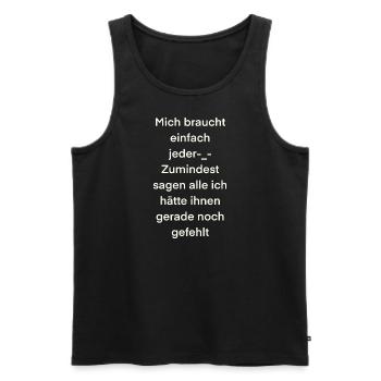 Ich liebe meine Mitmenschen - Männer Premium Bio Tank Top - Schwarz - Vorne - Michal (187cm)