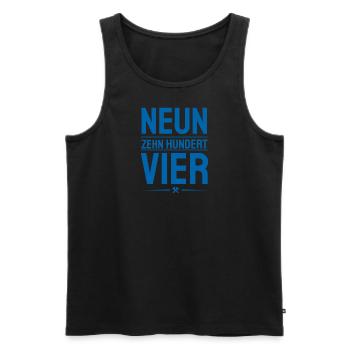Schalke Gelsenkirchen 1904 Design Logo Ruhrpott - Männer Premium Bio Tank Top - Schwarz - Vorne - Michal (187cm)