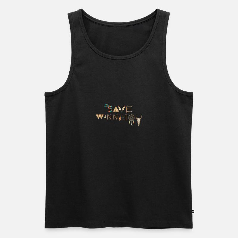save winnetou,winnetou,indianer,Federn,Traumfänger - Männer Premium Bio Tank Top - Schwarz