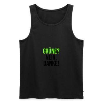Grüne? Nein Danke! Anti Grünen - Männer Premium Bio Tank Top - Schwarz - Vorne - Michal (187cm)