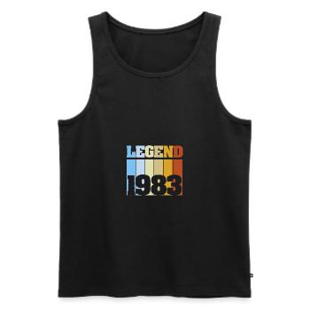 1983 - Men's Premium Organic Tank Top - black - Front - Michal (187cm)