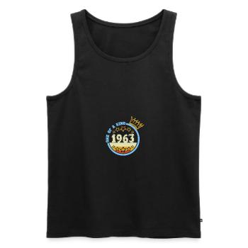1963 - Männer Premium Bio Tank Top - Schwarz - Vorne - AI Model Male 178 light (178cm)