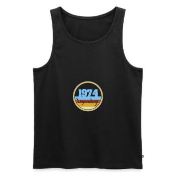 Legendary 1974 - Men's Premium Organic Tank Top - black - Front - AI Model Male 178 light (178cm)