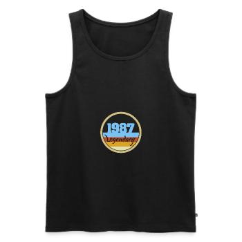 Legendary 1987 - Männer Premium Bio Tank Top - Schwarz - Vorne - Michal (187cm)