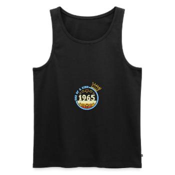 1965 - Men's Premium Organic Tank Top - black - Front - AI Model Male 178 light (178cm)