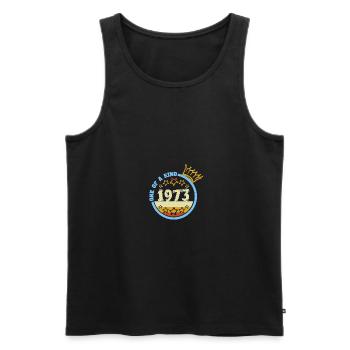 1973 - Männer Premium Bio Tank Top - Schwarz - Vorne - AI Model Male 178 light (178cm)