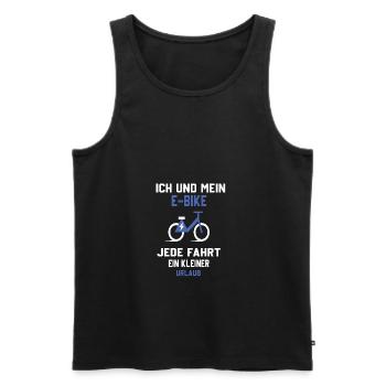 Lustiger Radfahrer Spruch Radsportler E-Bike - Männer Premium Bio Tank Top - Schwarz - Vorne - AI Model Male 178 light (178cm)