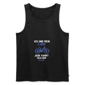 Lustiger Radfahrer Spruch Radsportler E-Bike - Männer Premium Bio Tank Top - Schwarz - Vorne - AI Model Male 178 light (178cm)