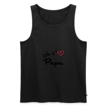 Je t'aime Papa - Débardeur bio Premium Homme - noir - Devant - Michal (187cm)