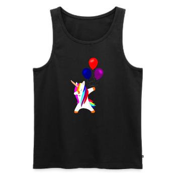 dabbing unicorn, dabbendes Einhorn Einhörner - Männer Premium Bio Tank Top - Schwarz - Vorne - Michal (187cm)