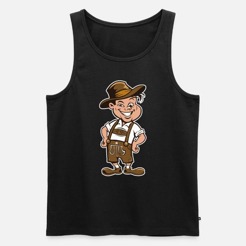 Lausbub Lausbua - Männer Premium Bio Tank Top - Schwarz