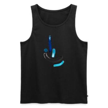 Blue Tee - Männer Premium Bio Tank Top - Schwarz - Vorne - AI Model Male 178 light (178cm)