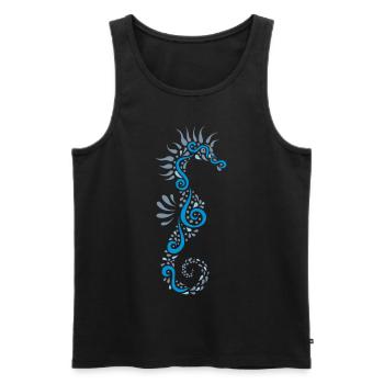 seahorsey - Männer Premium Bio Tank Top - Schwarz - Vorne - Michal (187cm)