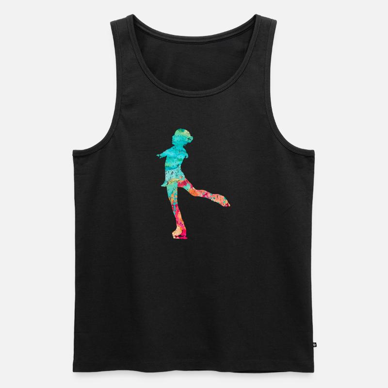 Eiskunstlauf PopArt - Männer Premium Bio Tank Top - Schwarz