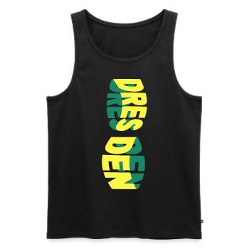 Dresden Germany City Skyline Font Colorful - Men's Premium Organic Tank Top - black - Front - Michal (187cm)