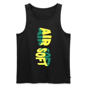 Airsoft Softair Arme Sport Hobby Player Team - Débardeur bio Premium Homme - noir - Devant - Michal (187cm)