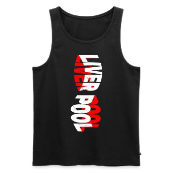 Liverpool Angleterre Royaume-Uni City Skyline Police Grunge - Débardeur bio Premium Homme - noir - Devant - Michal (187cm)