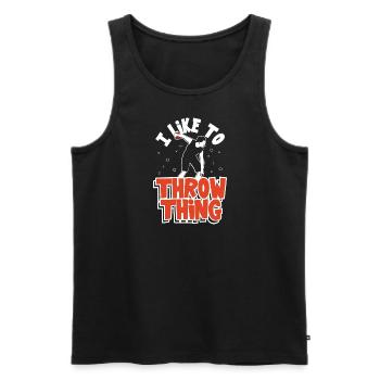 Ich mag es, Dinge zu werfen Leichtathletik Werfen - Männer Premium Bio Tank Top - Schwarz - Vorne - Michal (187cm)