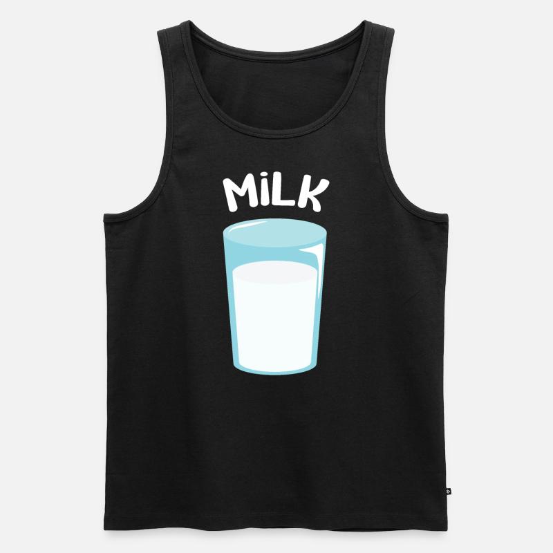 Glas Milch - Männer Premium Bio Tank Top - Schwarz