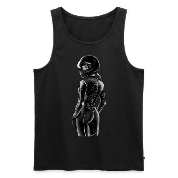 Motorradfahrerin Motorrad für eine - Männer Premium Bio Tank Top - Schwarz - Vorne - Michal (187cm)