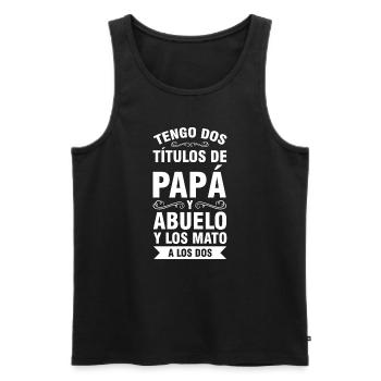 Papa & Opa Familie Papa Geschenk - Männer Premium Bio Tank Top - Schwarz - Vorne - Michal (187cm)
