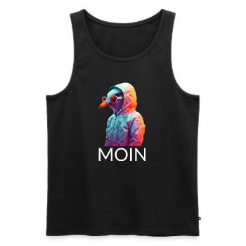 Möwe mit Sonnenbrille Moin Coole Möwen Seevogel - Männer Premium Bio Tank Top - Schwarz - Vorne - Michal (187cm)