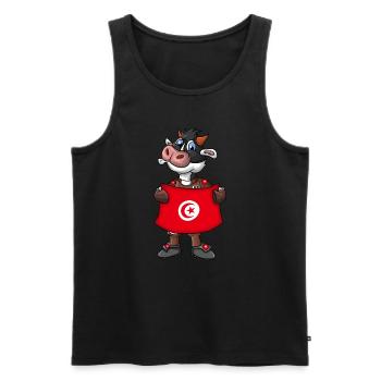Tunisia Cow Fan - Men's Premium Organic Tank Top - black - Front - AI Model Male 178 light (178cm)