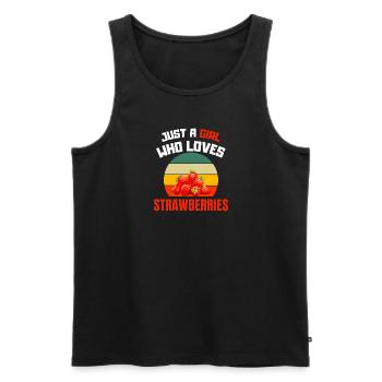 Fruit Summer Fruit Girl Gift Retro Strawberry - Men's Premium Organic Tank Top - black - Front - AI Model Male 178 light (178cm)