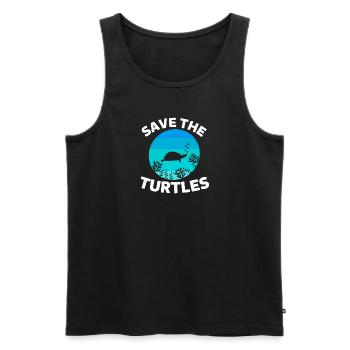 Save the Turtles Retro Sea Turtle - Men's Premium Organic Tank Top - black - Front - AI Model Male 178 light (178cm)