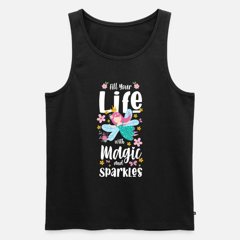 Elfe Schwester Einhorn - Männer Premium Bio Tank Top - Schwarz