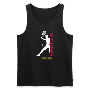 Tennis Legend Shirt Design White - Men's Premium Organic Tank Top - black - Front - AI Model Male 178 light (178cm)