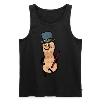 Cylindre d’arachide Monocle M. Sir Nut Gentleman - Débardeur bio Premium Homme - noir - Devant - Michal (187cm)