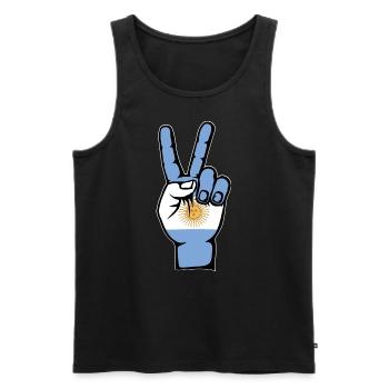 Argentinien Flagge Peace Symbol - Männer Premium Bio Tank Top - Schwarz - Vorne - AI Model Male 178 light (178cm)