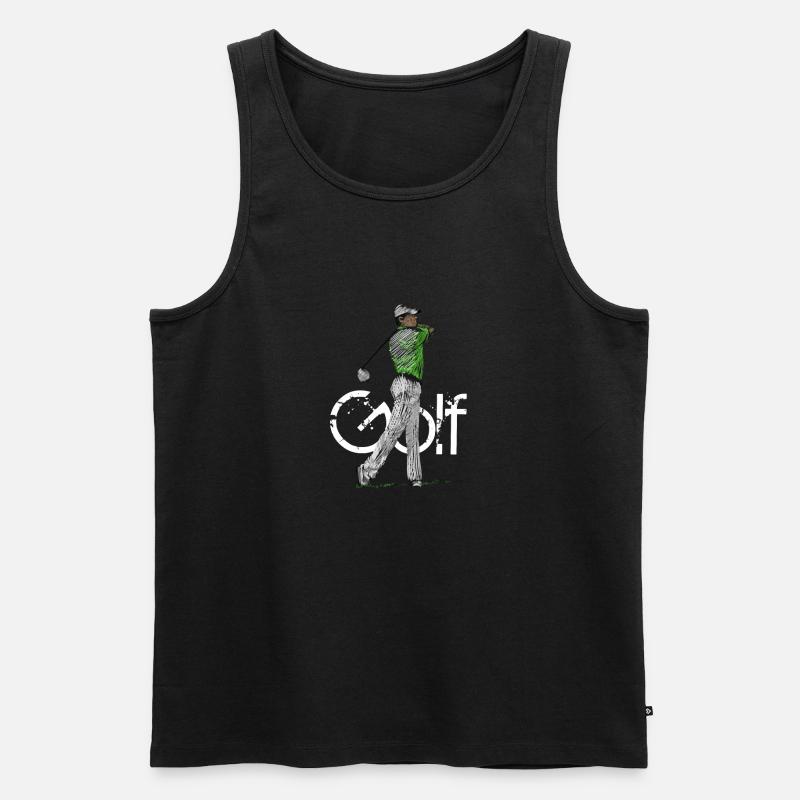 Golfspieler - Männer Premium Bio Tank Top - Schwarz
