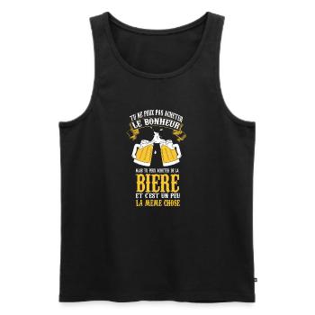 Tu peux pas acheter le bonheur mais de la bière - Débardeur bio Premium Homme - noir - Devant - Michal (187cm)
